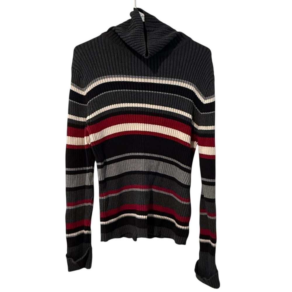 Striped Ribbed Knit Sweater by Sonoma life+style Size L